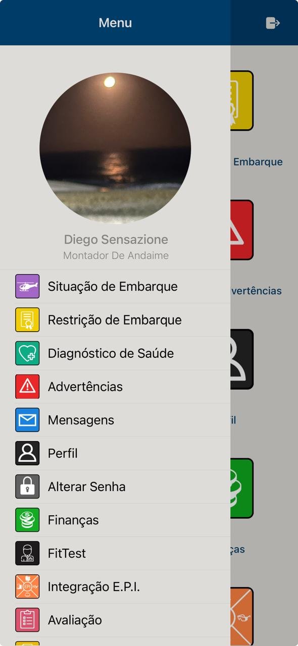 Menu lateral do OffshoreCollab